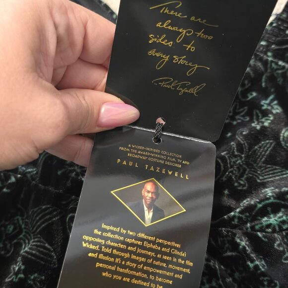 Wicked Collection NWT Elphaba Dress Paul Tazewell L Black Velvet Short Sleeve - Picture 5 of 10